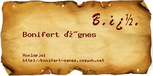 Bonifert Ágnes névjegykártya