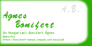 agnes bonifert business card