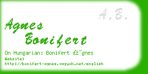 agnes bonifert business card